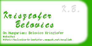 krisztofer belovics business card